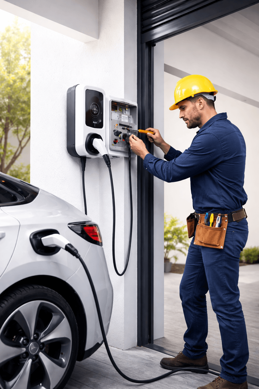 Instalação de carregador para veículo elétrico